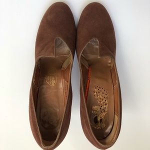 Vintage Peacock Shoe Shop Brown Suede